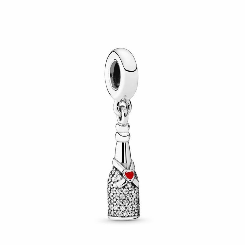 Pandora Celebration Time Dangle Charm - Sterling Silver/Enamel/Red/Cubic Zirconia - Canada | JV3555W